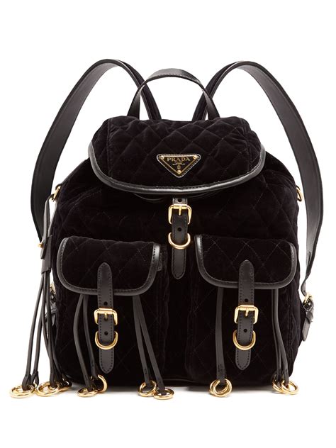 prada velvet tessuto chain bag|Prada leather backpack.